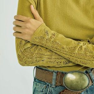 NWOT Free People Ready To Go Cuff in Olive Bitters Size Large